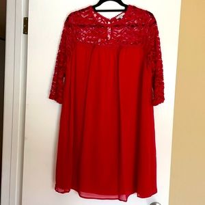 Red lace babydoll dress